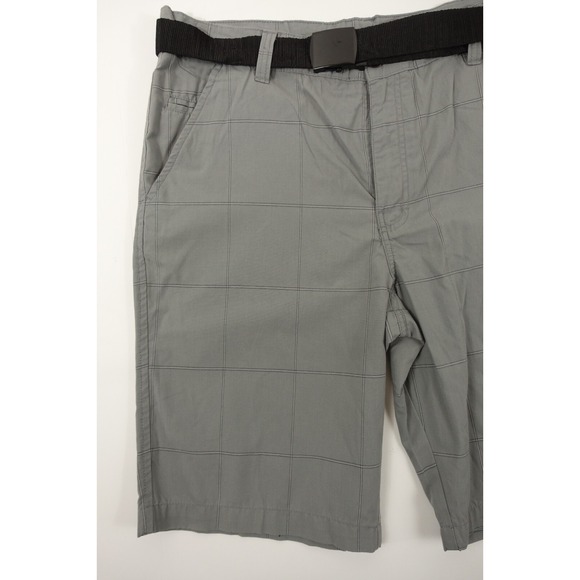 Amplify Vesper Shorts Men 36 Pockets Belted Cotton Polyester Gray Flat Front - Picture 3 of 9